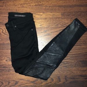 Rag & Bone leather detailed black pants